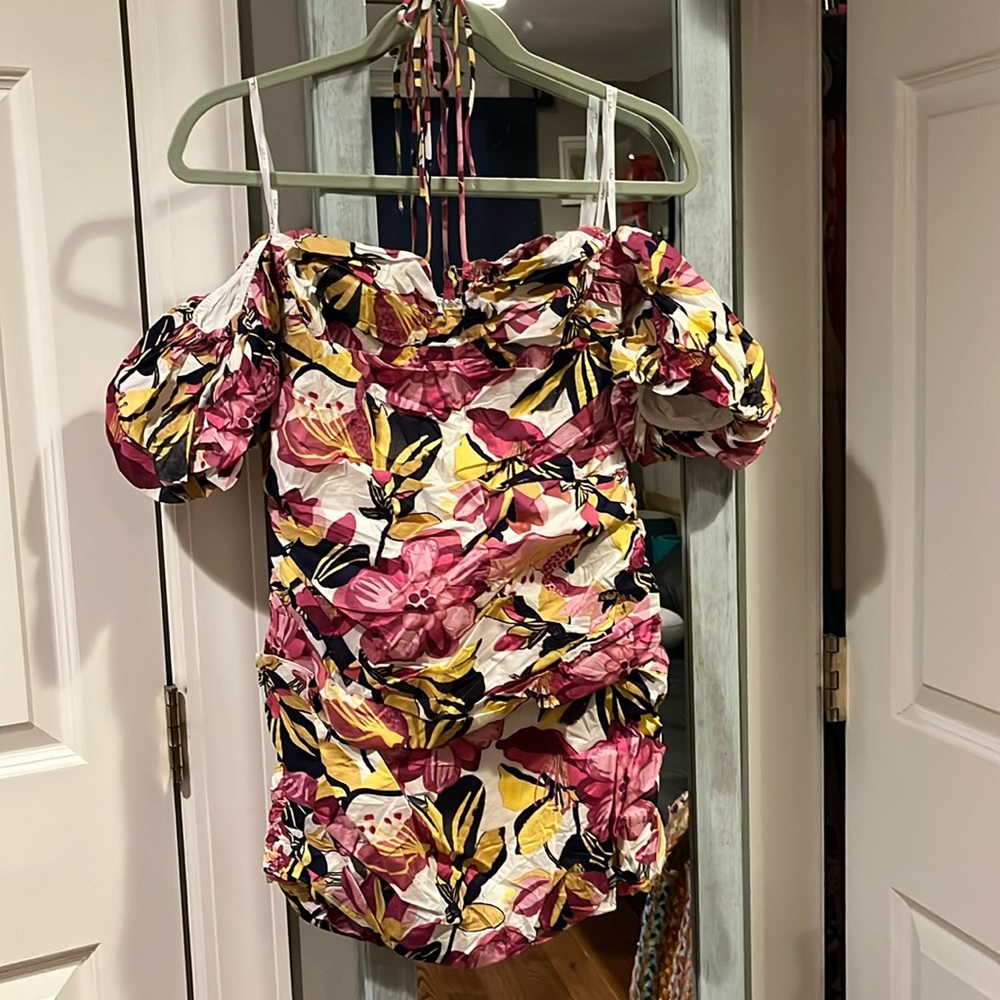 Lulus Tropical Print Mini Dress
